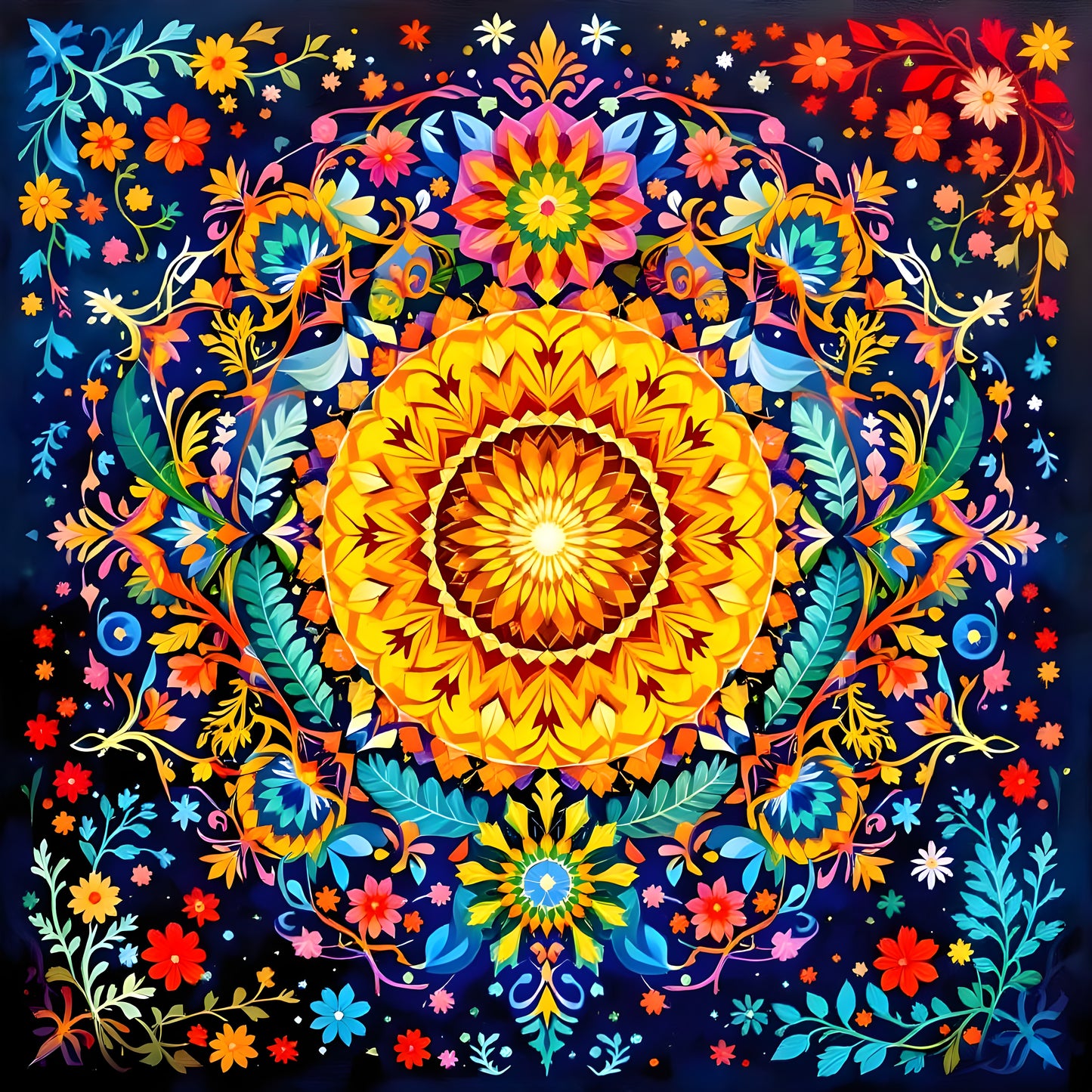 Happiness Mandala-Canvas 40 x 40 cm