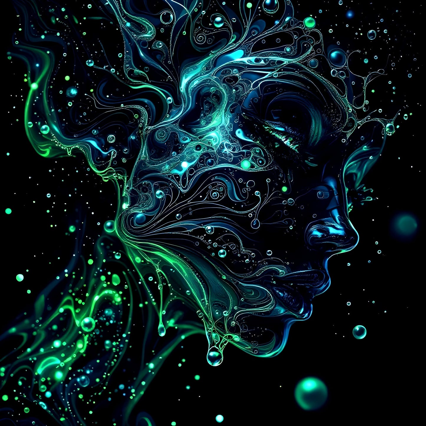 Woman in Black-Acrylic Glass 80 x 80 cm