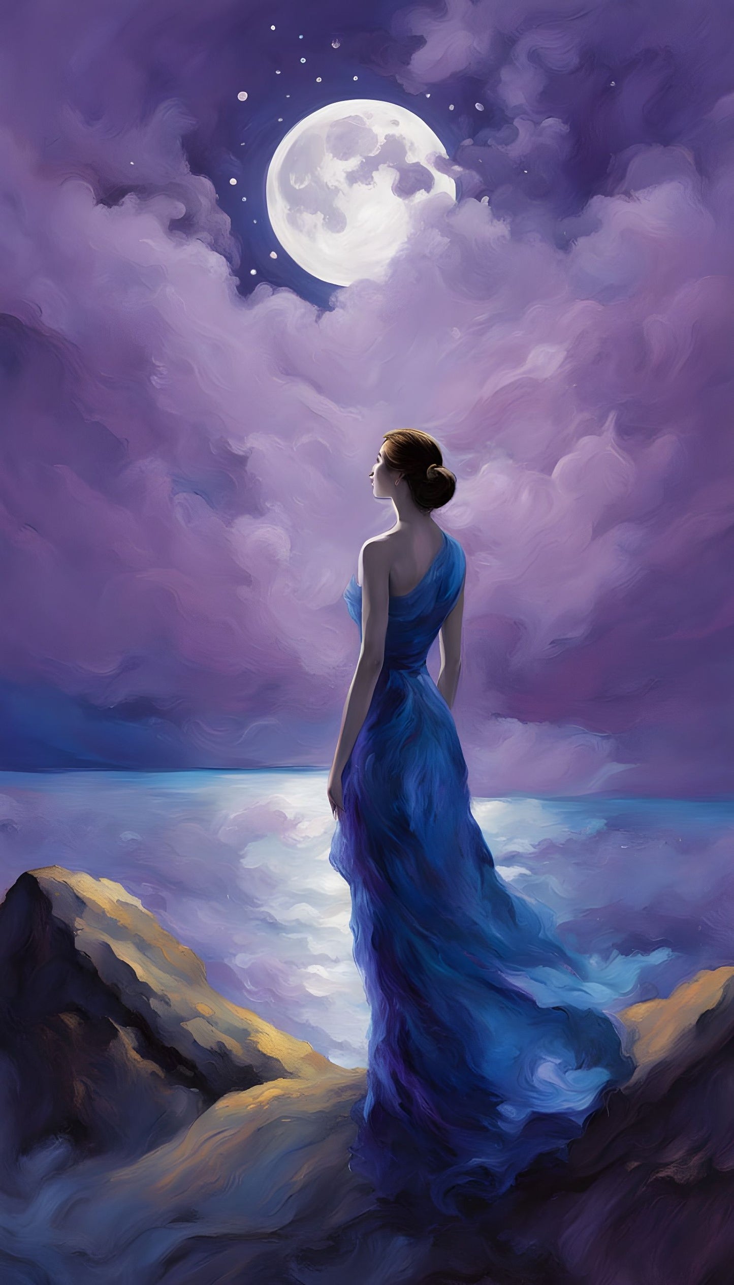 Moonlit Reverie-Canvas 80 x 40 cm