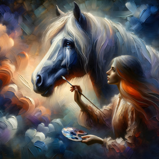 Soul of the White Crying Horse -Canvas 40 x 40 cm