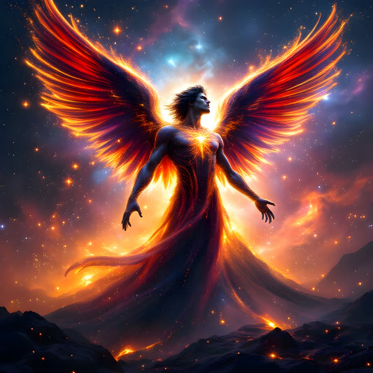 Lucifer's Fiery Emergence-Photo Cushion 40 x 40 cm