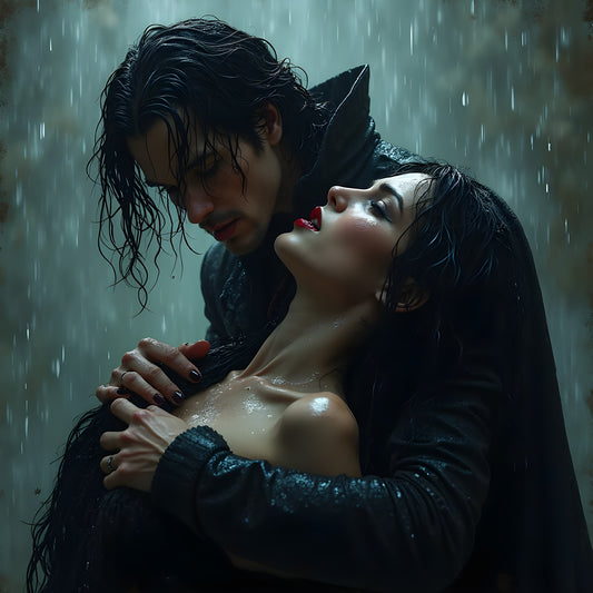 Crimson Rain Embrace -Canvas 60 x 60 cm