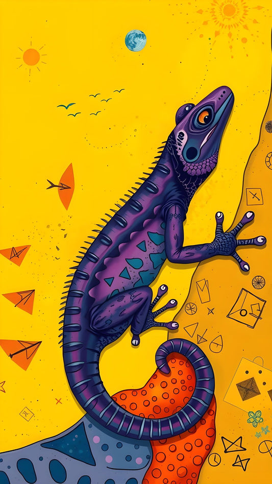 Chameleon's journey through a dream- Canvas 60x30 cm