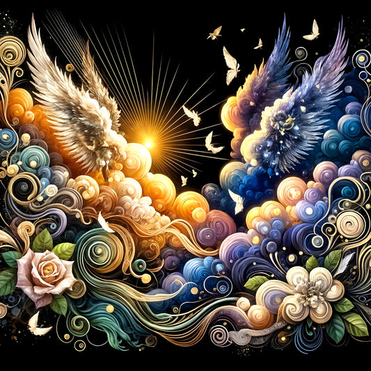 Symphony of Us-Indigo, Gold &Rose Celestial-Canvas 80 x 80 cm