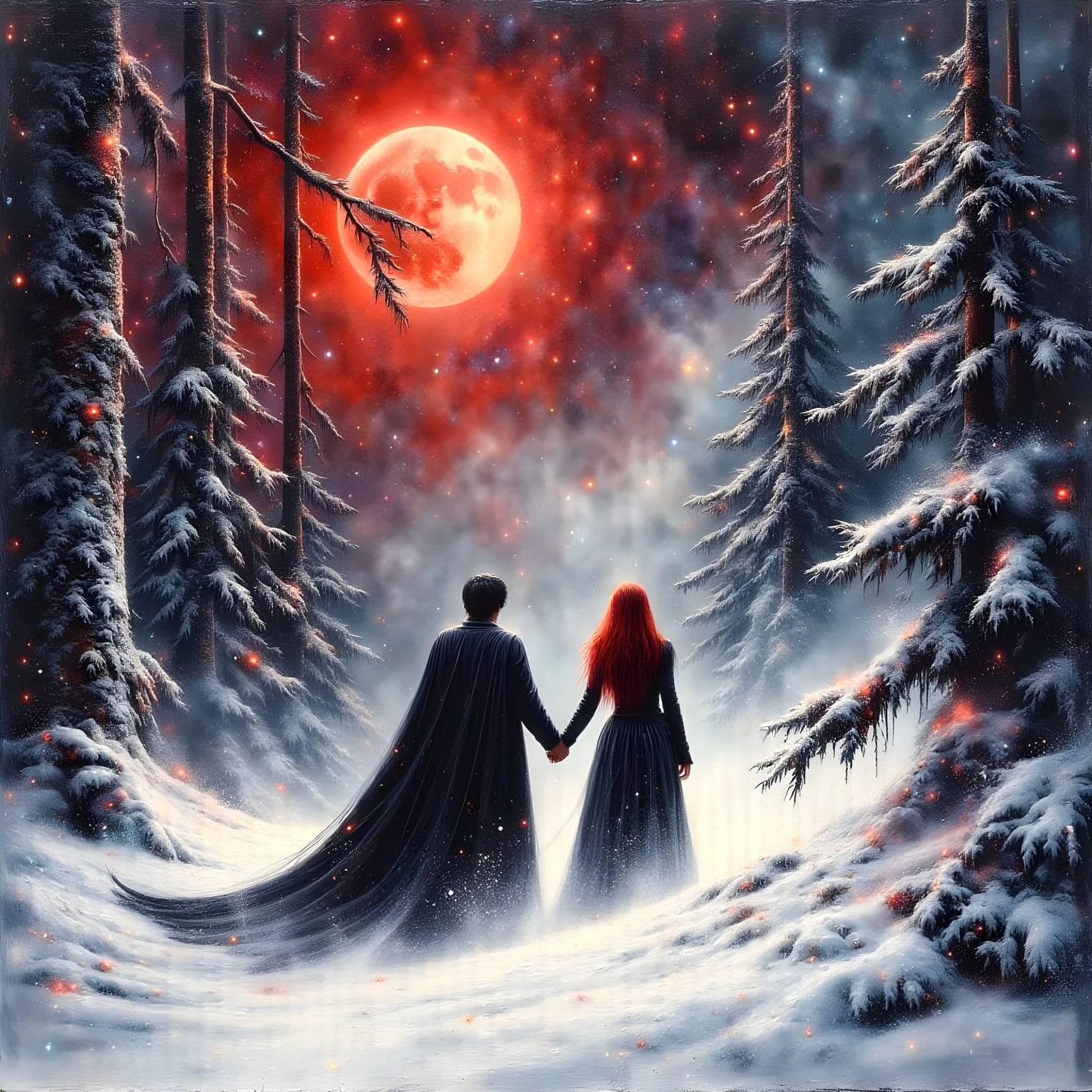 Moonlit Vow-Canvas 40 x 40 cm