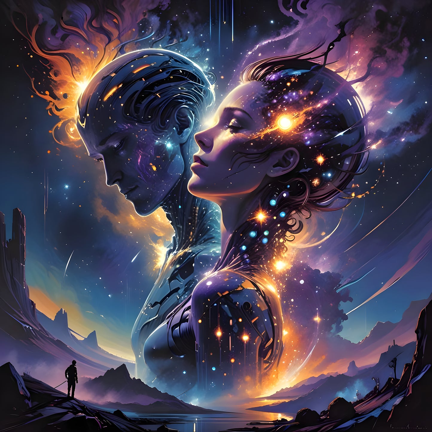 Celestial Reunion-Canvas 40 x 40 cm
