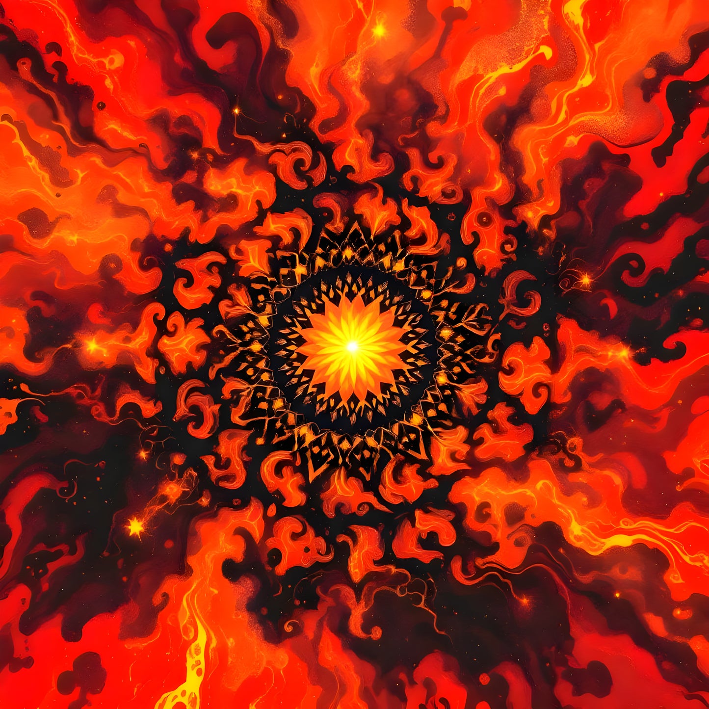 Fire Mandala-Canvas 60 x 60 cm