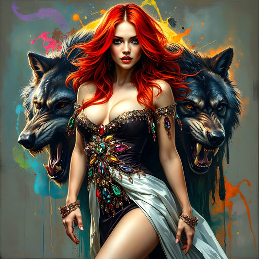 Ember Queen & The Dire Wolves -Acrylic Glass 60 x 60 cm