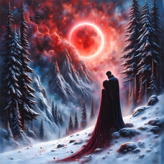 Crimson Embrace-Canvas 60 x 60 cm